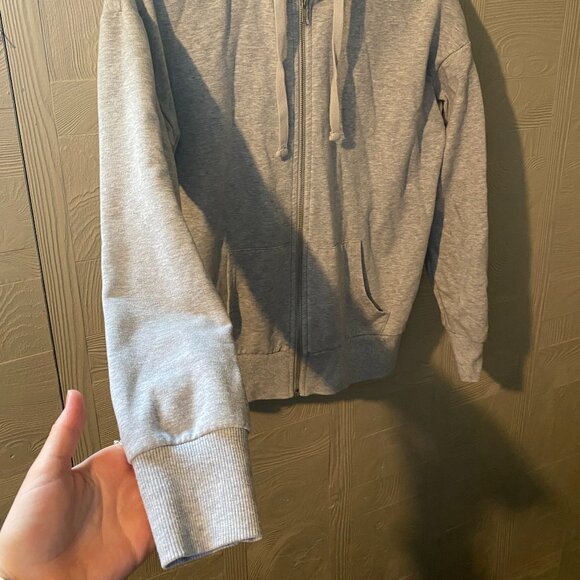 Women's Light Grey Zip Up Hoodie - Picture 2 of 6
